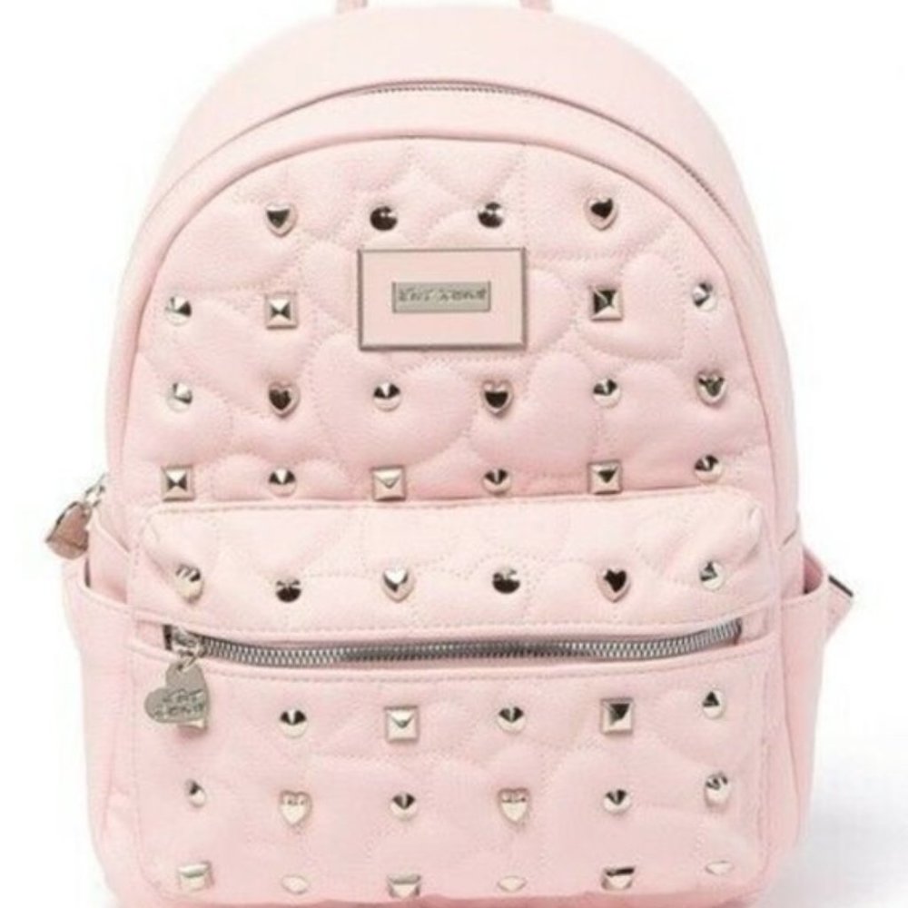 Betsey Johnson PINK STUDDED BACKPACK - Picture 6 of 7